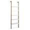 5-Tier Ladder Shelf Wood Wall Mounted Display Bookshelf Metal Frame Bronze